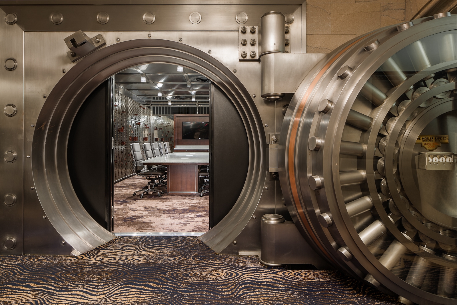 The bank vault/conference room at Courtyard by Marriott