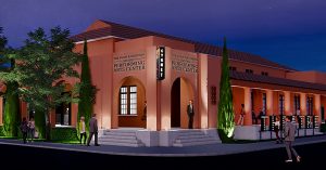 Rendering of the Joan and Irwin Jacobs Performing Arts Center.