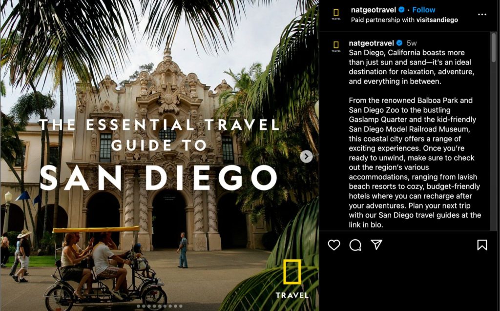 Screenshot of a National Geographic carousel post