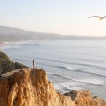 Clear skies overlooking Torrey Pines Cliffs in La Jolla, San Diego, CA